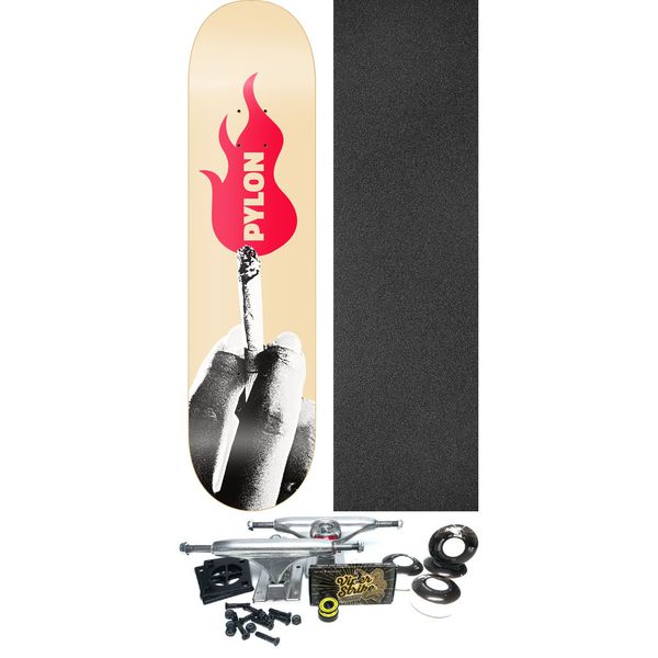 Pylon Skateboards Light Skateboard Deck - 8.38" x 32" - Complete Skateboard Bundle